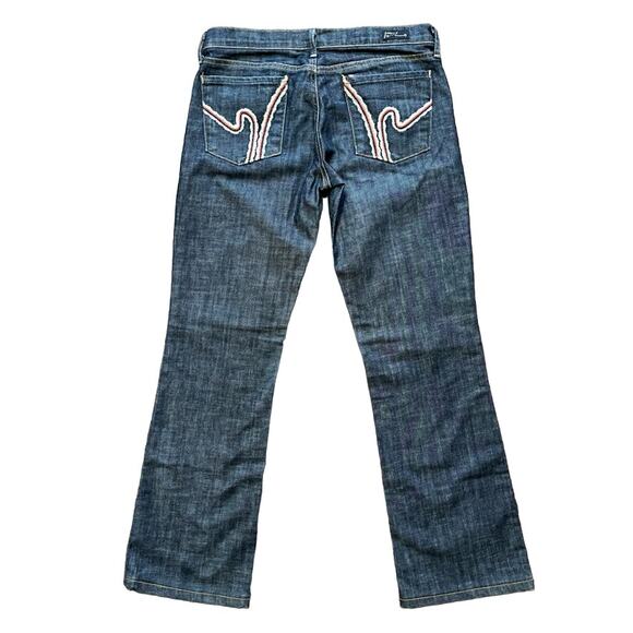 CITIZENS OF HUMANITY Low Waist Bootcut 'Crochet h' Jeans  Dark Wash  Y2K  SZ 28 - Picture 6 of 11